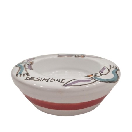 Porta lumino candela tealight tondo Folk Uccelli Ceramiche De Simone Porta lumino candela tealight tondo Folk Uccelli Ceramiche De Simone